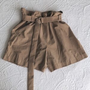 Brunello Cucinelli Tan Paper-bag Waist Shorts